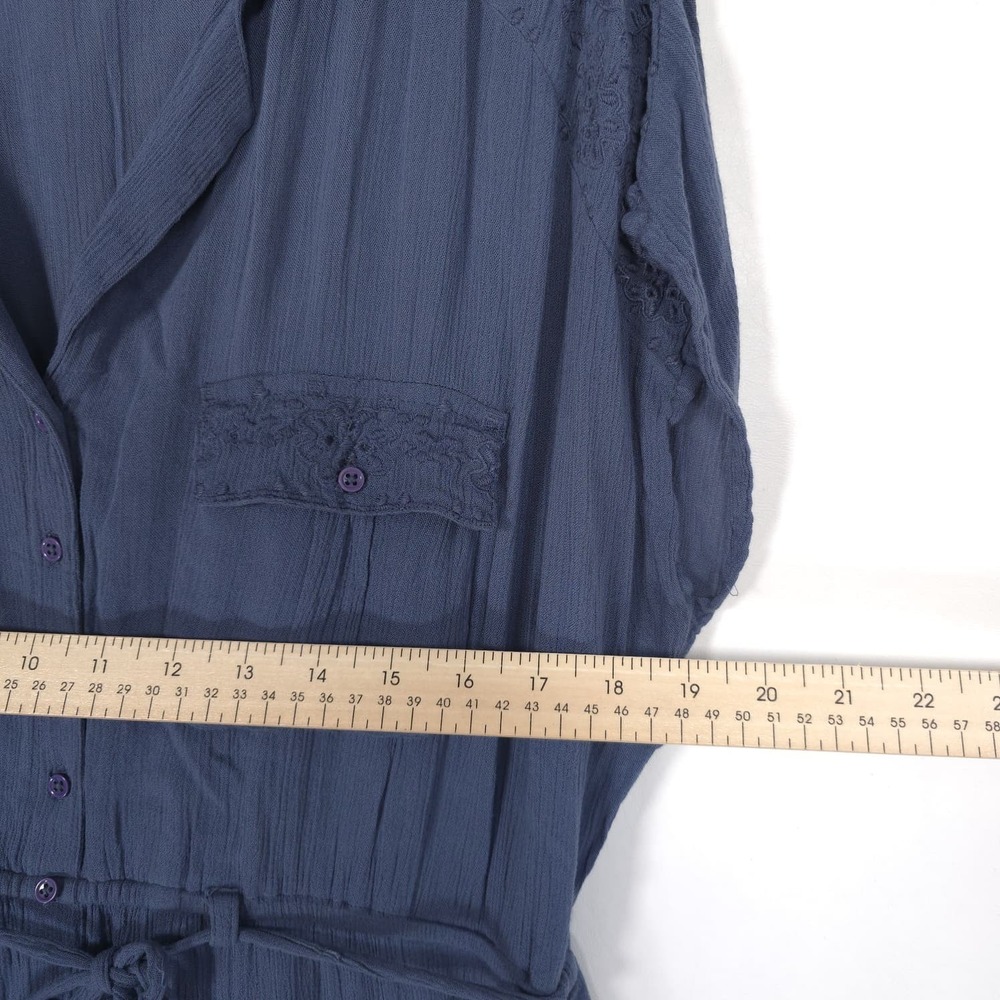 SUNDANCE Women's Midi Dress MEDIUM Embroidered Tie Waist 100% Cotton - Picture 5 of 9